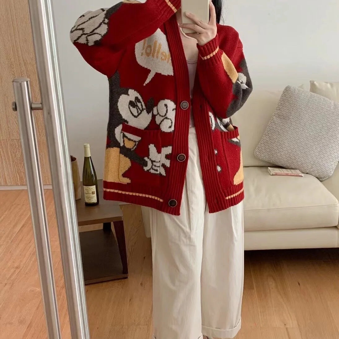 Cardigan Donald Cartoon Sweaters for Women Coat