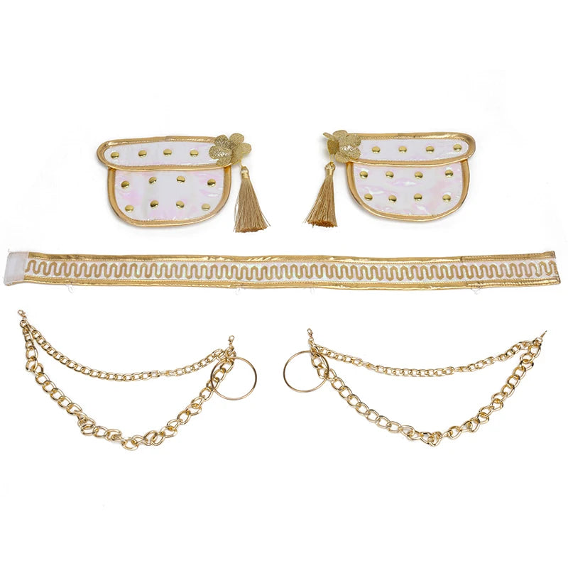 Girls' Stage 3-Piece Singing Competition Shining Set Halloween Dance Party Cool Girl Korean Casual Clothing Metal Pattern Jacket