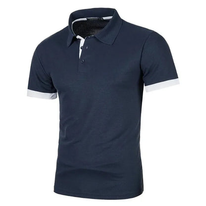 Summer Mens Short Sleeve Polo Shirts Lightweight Lapel Streetwear Breathable Tshirts for Men Basic Business Solid Color Top