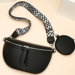 Soft Genuine Leather Fashion Saddle Bag Shoulder Crossbody Bag Luxury Women