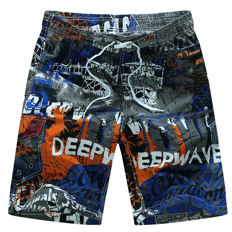 Summer Men's Beach Shorts Printing Casual Loose Hawaii Quick Dry Board Shorts Bermuda Surf Board Shorts Mens Short Pants