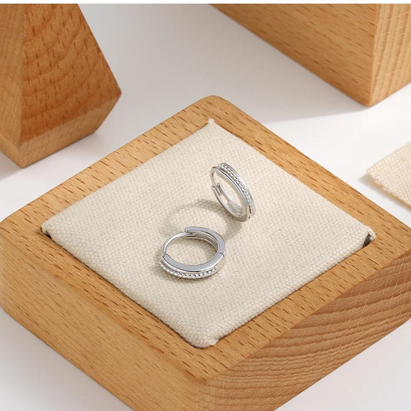 WANTME 925 Sterling Silver Simple Statement Gold Twist Huggies Ear Loops for Women Fashion Elegant Girl Hoop Earrings Jewelry