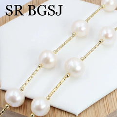 11-12mm Big White Real Natural Freshwater Pearl Long Sweater Necklace