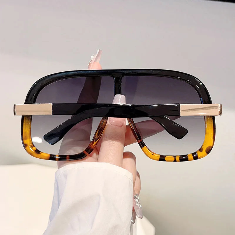 New Big Frame Sunglasses Women Men Luxury Goggle One Piece Sun Glasses Female Vintage Brand Designer Punk Shades UV400 Eyewear