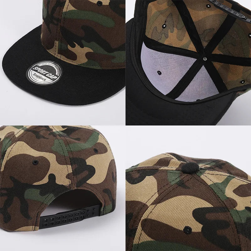 Color-Blocked Flat-Brim Baseball Cap Versatile  Sunshade and Sun Protection Hat Outdoor Fashion Unisex Street Hip-Hop Hat