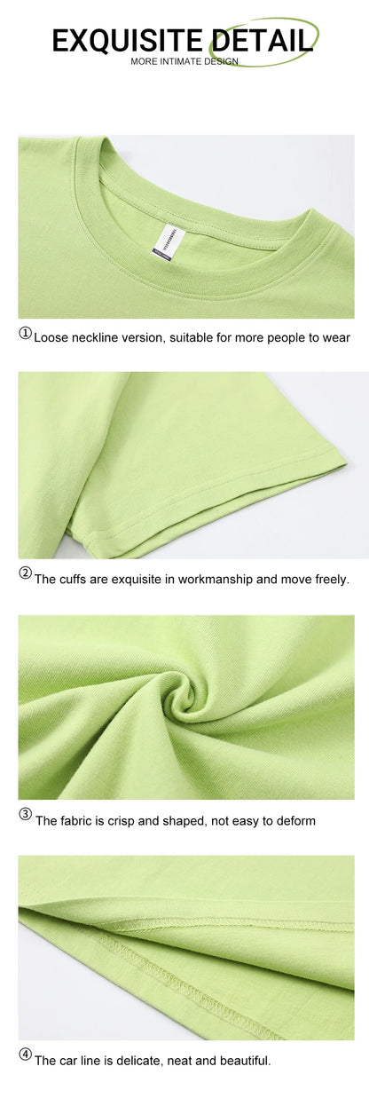 Good Mental State Pure Cotton Short Sleeved t-shirt For Men Women 2024 Summer New Tee Clothes Loose Casual Cartoon Oversized Top