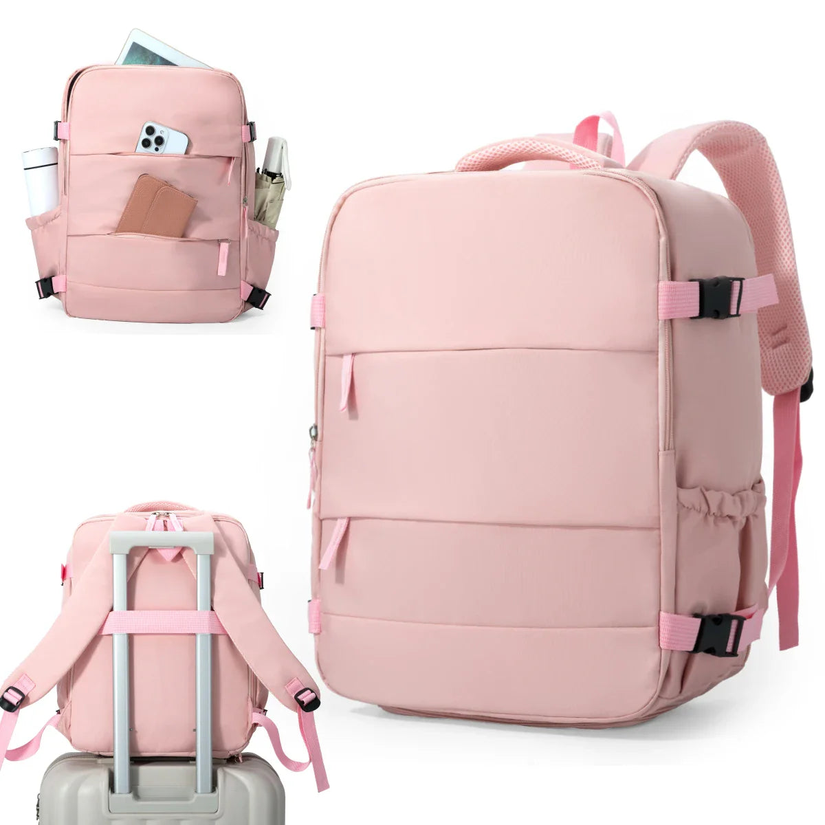 Cross-Border Travel Backpack for Men and Women, Large Capacity Shoe Compartment Luggage Bag, Computer Business Bag, Student School Bag, Commuting Bag