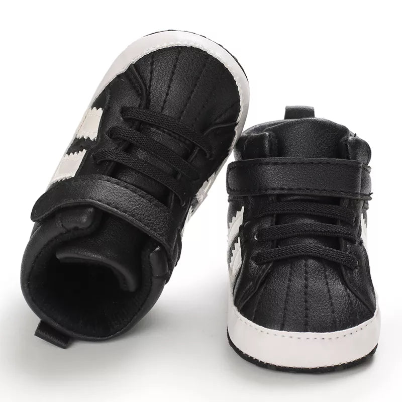 Black Fashion Casual Shoes Boys And Girls Non Slip First Walkers