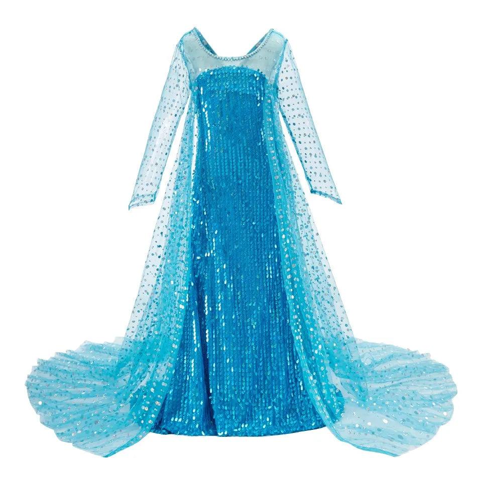 Girl Anna Elsa Dress Kids Halloween Cosplay Costume Children Princess Dresses