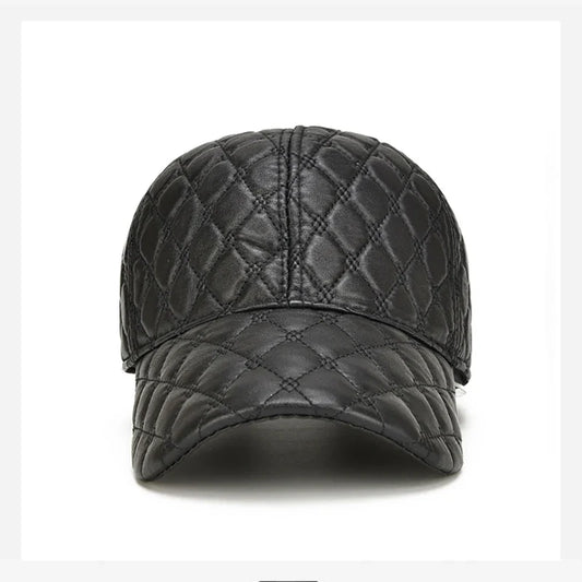 2026 Spring Genuine Sheepskin Leather 55-61CM Black Baseball Caps For Man Casual Street Gf Gorras Dad Hat