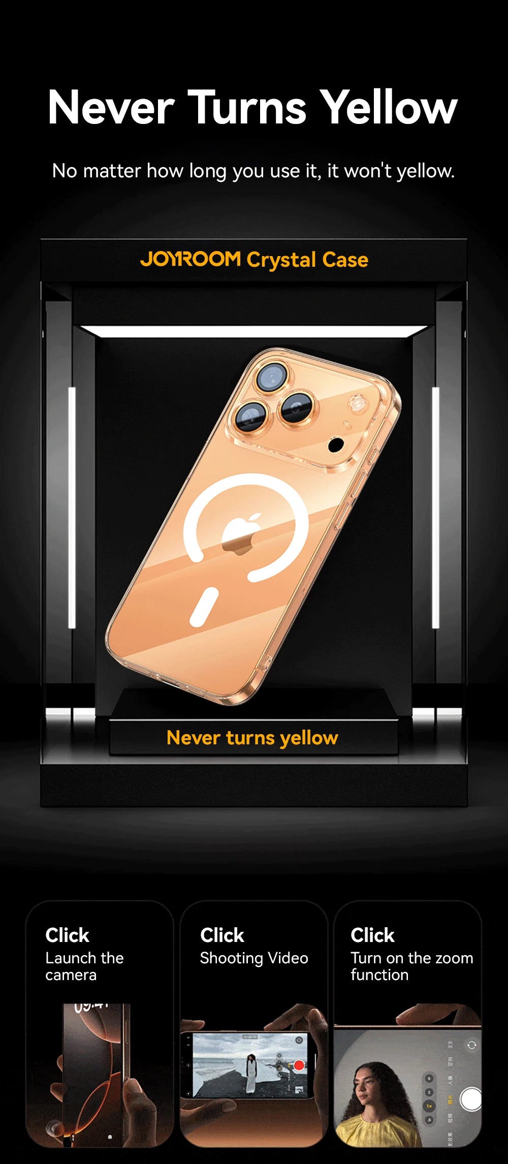 Joyroom for iPhone 17 pro Max Clear Case Compatible with Magsafe Anti-Yellow Magnetic Phone Hard Transparent Case for iPhone 17