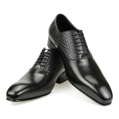 Luxury Brand Men Shoes High Grade Genuine Leahter Elegant Formal Office Business Suit Handmade Non Slip Wear Comfortable Black