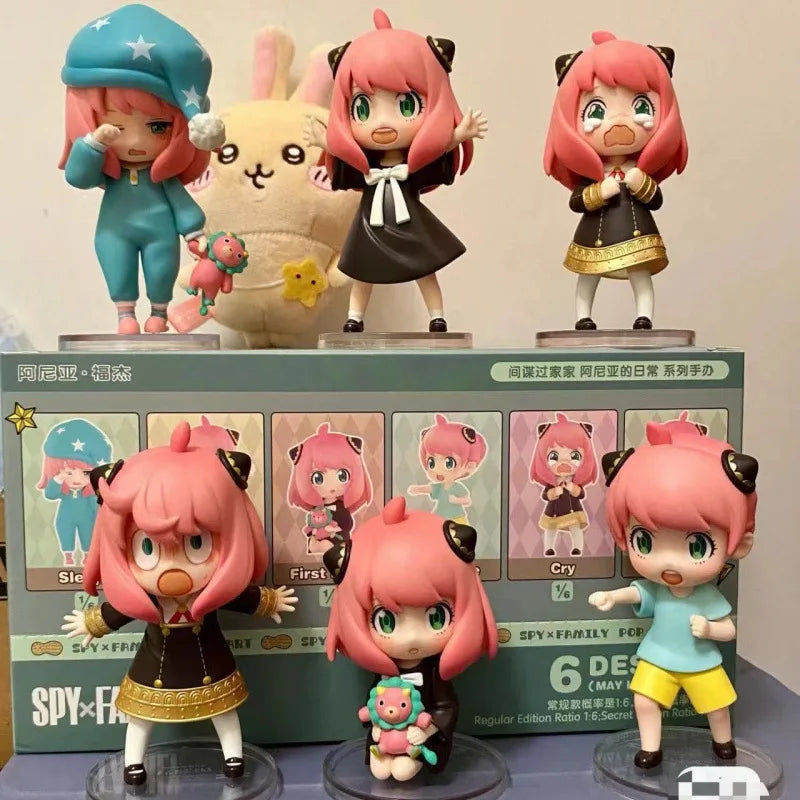 SPY×FAMILY Anya Forger Blind Box, Anime Figure Set, Cute Kawaii Collectible Toy, Desk Decor & Birthday Gift for Fans