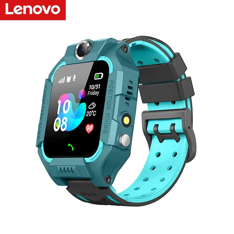 Lenovo Kids Smart Watch SOS GPS Location Sim Card Camera Heart Rate Monitoring Bluetooth Calling Waterproof Gift For Android