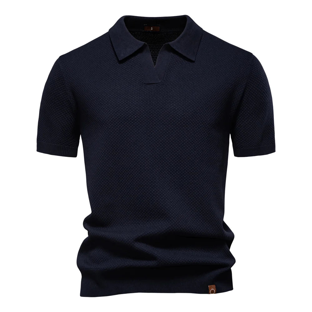 2025 New Summer Premium Solid Color Men's Golf Polo Shirt for Collared Breathable Fabric Social Casual Top Male Polo Shirts