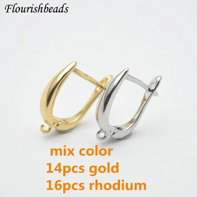 Nickle Free Anti-rust Real Gold Plating Metal Earring Hooks Women Jewelry Making Components 30pieces
