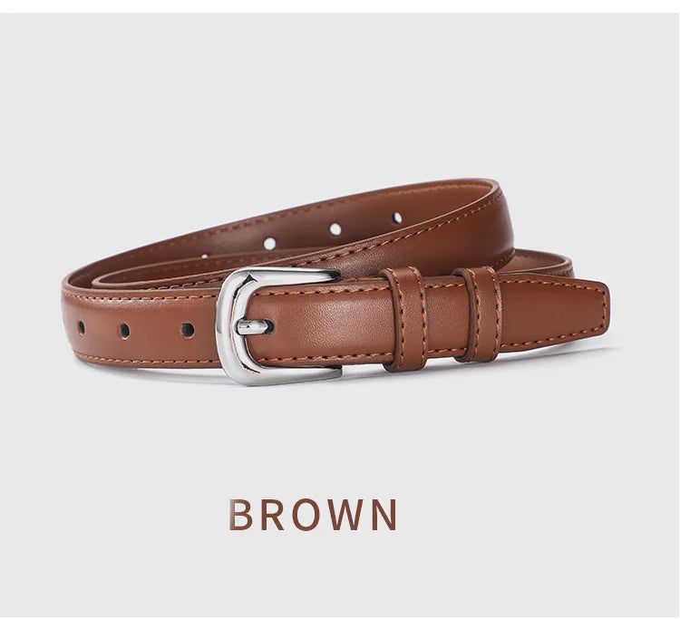 1pcs Women's Thin Waist Belt All-Match Style Fashionable And Simple Women's Belt With Jeans