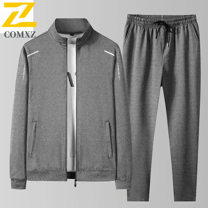 2025 Spring Autumn Sweatshirt SweatPants Trousers For Men Set Two Piece Black Tracksuit Hip Hop Streetwear Running Sport Clothes