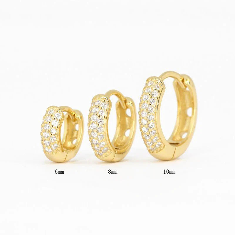 ROXI Half Side Zircon Crystals Hoop Earrings for Women Girls 925 Sterling Silver Jewelry Huggie Earrings Pendientes Plata 925