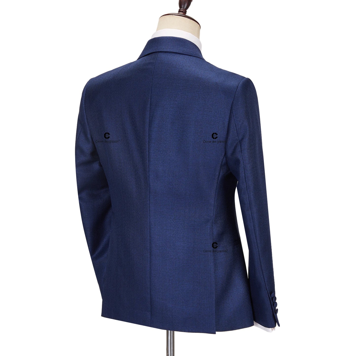 Tuxedo for Mens: Vintage Blue Suits for Men Chinese Knot Button Single Breasted Peak