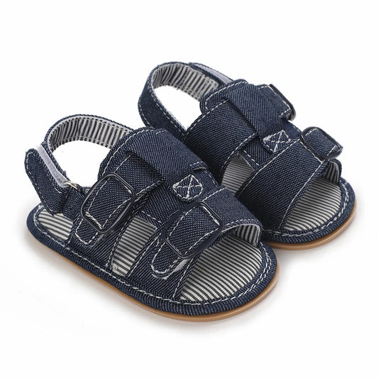 Baby Sandals Shoes Toddler Girl Boy Canvas Sandals Rubber Sole Non-Slip First Walker