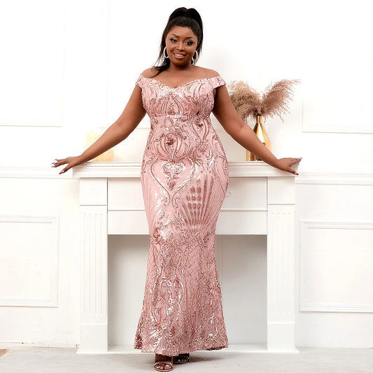 Homecoming Dresses: Plus Size Women Elegant V Neck Party Maxi Dress