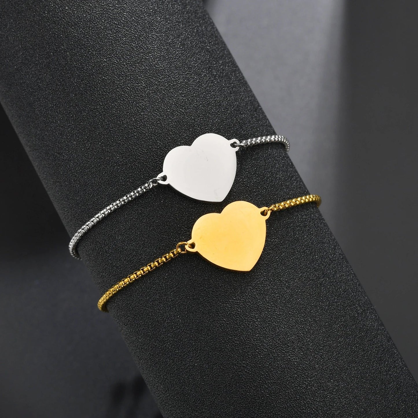 Punk Man Bracelets Hip Pop Gold Color Stainless Steel Thick Hand Chain Blank Bar Couple Men Women Family Jewelry Birthday Gift