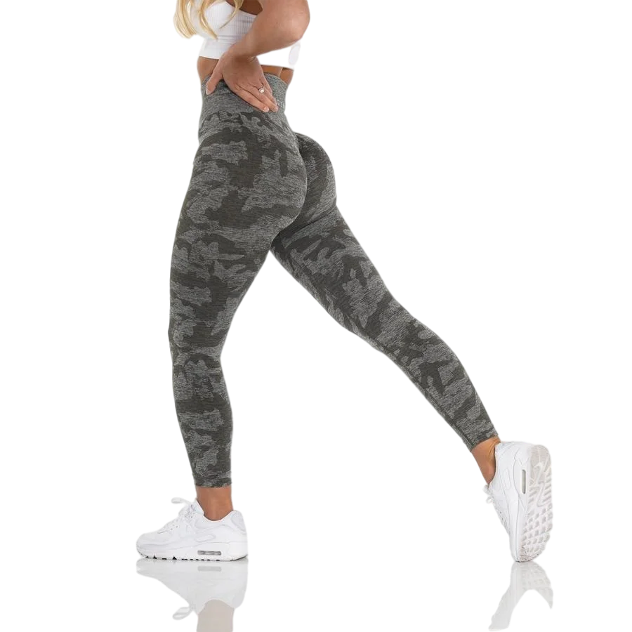 Camo Seamless Workout Leggings Butt Lift Yoga Pants Women Stretch Fitness