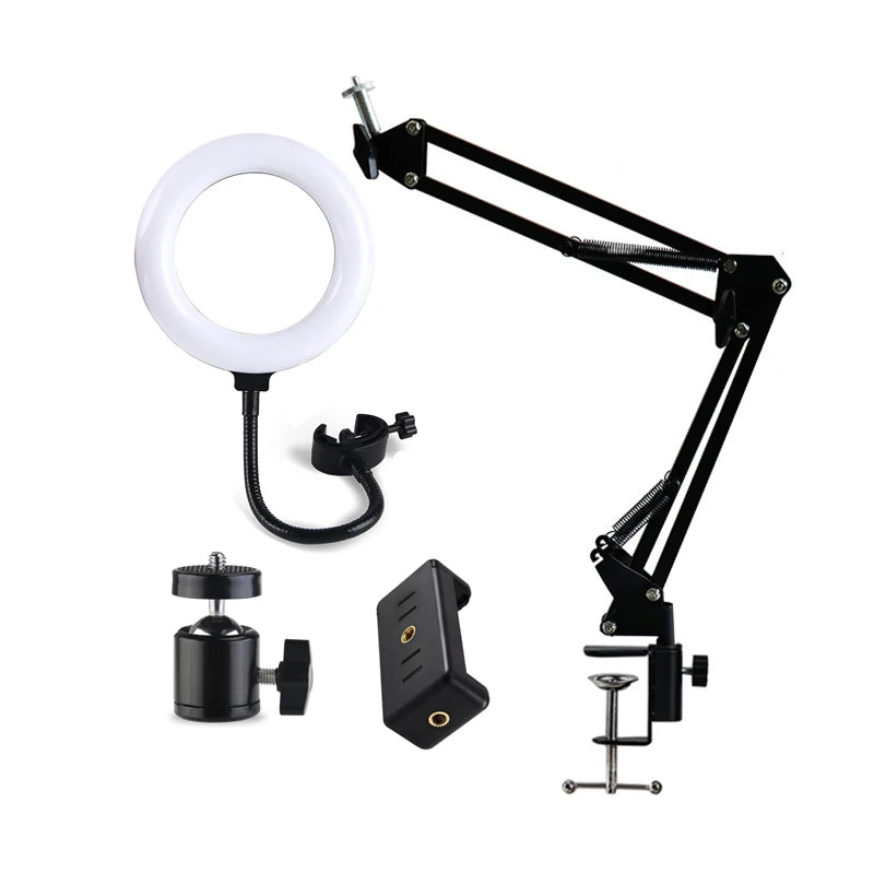 Overhead DSLR Tripod for Camera Mount with Ring Light Desk Camera Stand Canon