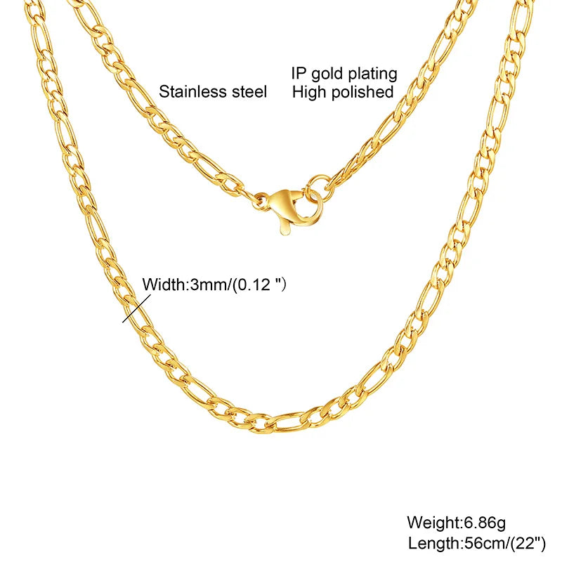 Chain Necklace Stainless Steel Link Gold Color Choker Necklace Layered Women