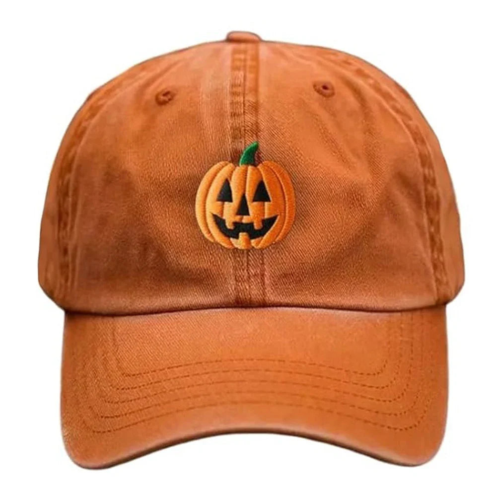 Halloween Unisex Baseball Hat for Women Men Pumpkin Embroidery Baseball Cap for Outdoor Activities Like Hiking Fishing