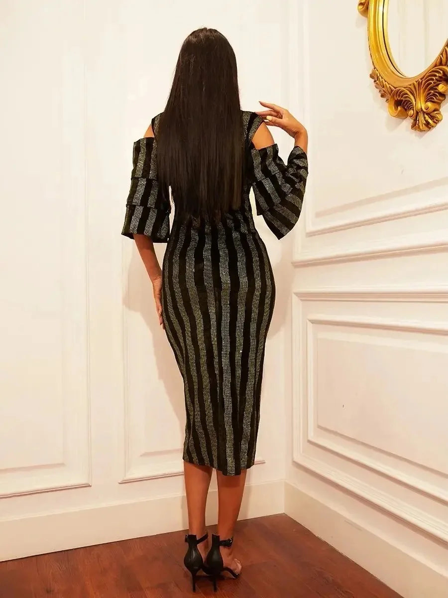 Evening wear Dresses: Tea-Length Half Sleeve Chiffon Formal