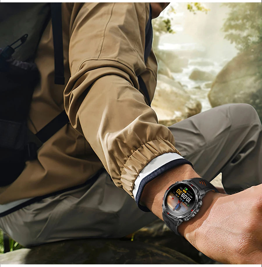 Outdoor Military Smart Watch Men Built-in GPS 1.46" AMOLED Compass