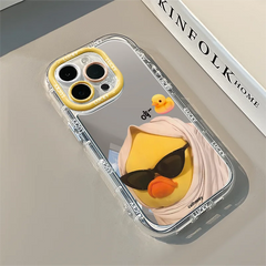 for IPHONE case 15 14 13 12 11 PRO MAX 7 8 PLUS X XR XS MAX Mirror angry duck soft edge anti-drop and shock-proof