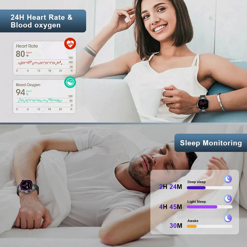 Watches pro 2026 New Men's Smartwatch High-Definition Screen Health Tracker Bluetooth Call Voice Assistant Sports Smartwatches