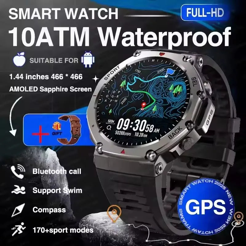 T-Rex 3 Ultra Built-in Dual-band GPS Smartwatch 5ATM Waterproof 48mm AMOLED Compass 170+ Sport Durable Military Smart Watch 2025