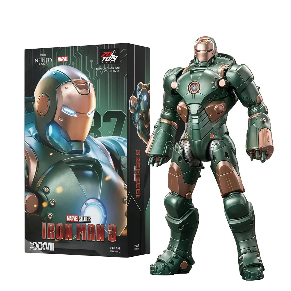 Original ZD Toys Iron Man Tony Stark MK9 MK14 MK12 MK27 MK15 MK35 MK22 MK40 Hammerhead Action Figure Anime Collect Model Gifts