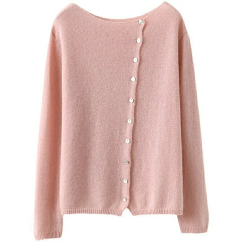 Autumn Winter Sweater Women Elegant Button Design Knitted Cardigans For Women