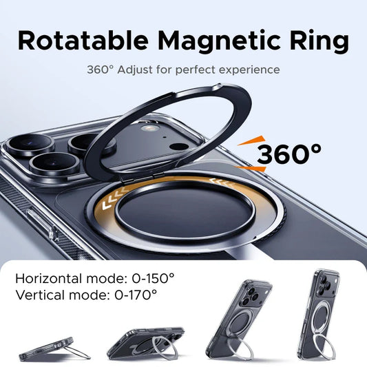 iPhone 17 Pro Max 360° Magnetic Stand Case Cover for iPhone 17pro for Magsafe Rotatable Magnet Kickstand Case