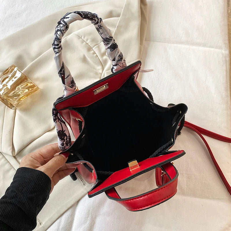 Beauty Glasses Handbags for Women PU Shoulder Bag Cute Scarf Purses