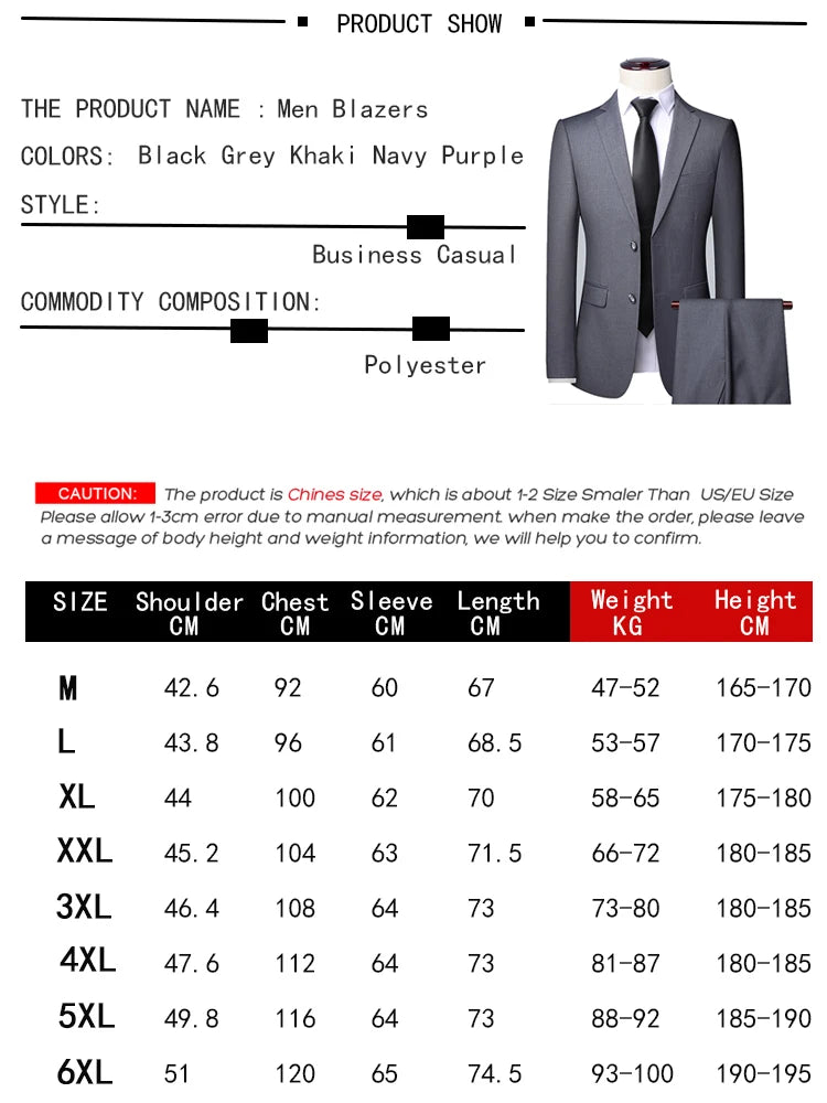 Tuxedo for Mens: Men Suits For Wedding 2 Pieces 3 Sets Blazers Elegant Formal Jackets