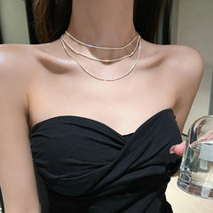 Sparkling Necklace For Women Clavicle Chain Choker Fashion Jewelry Wedding