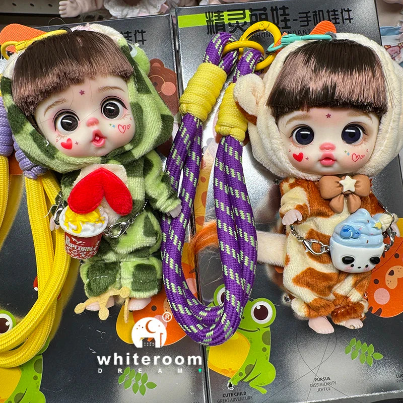Mini Doll Dolls for girls Labbu doll pocket blyth Boy girl Doll Barbi cry Baby Rainbow Ball jointed doll Mobile phone Decoration