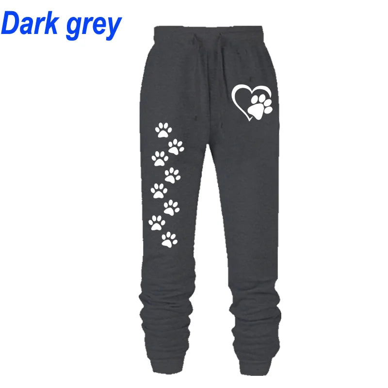 Women Cat Paw Printed Sweatpants High Quality Long Pants Jogger Trousers