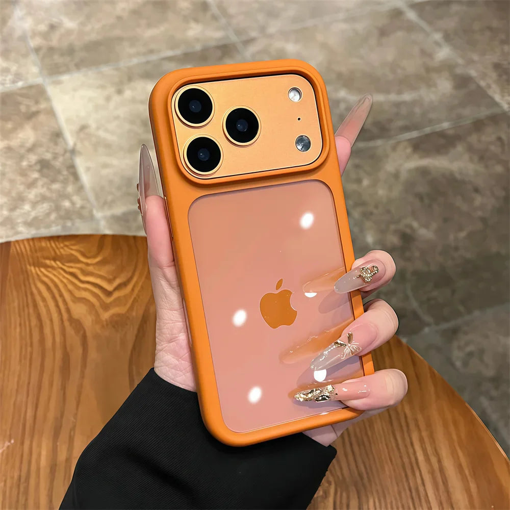 Advanced Silicone Soft Edge Transparent Hard Back Panel Case For iPhone 17 17 Pro 17 Pro Max Shockproof Phone Case Cover Gift