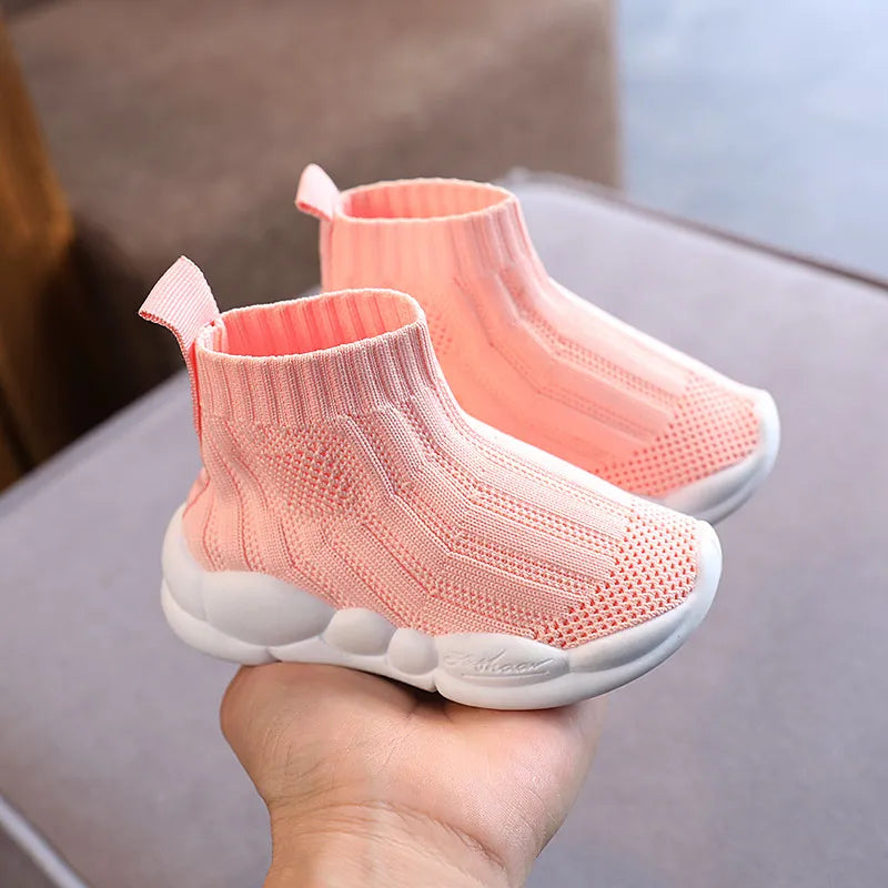 Kids Sock Shoes Knitted Fashion High Top Sneakers for Boys Girls