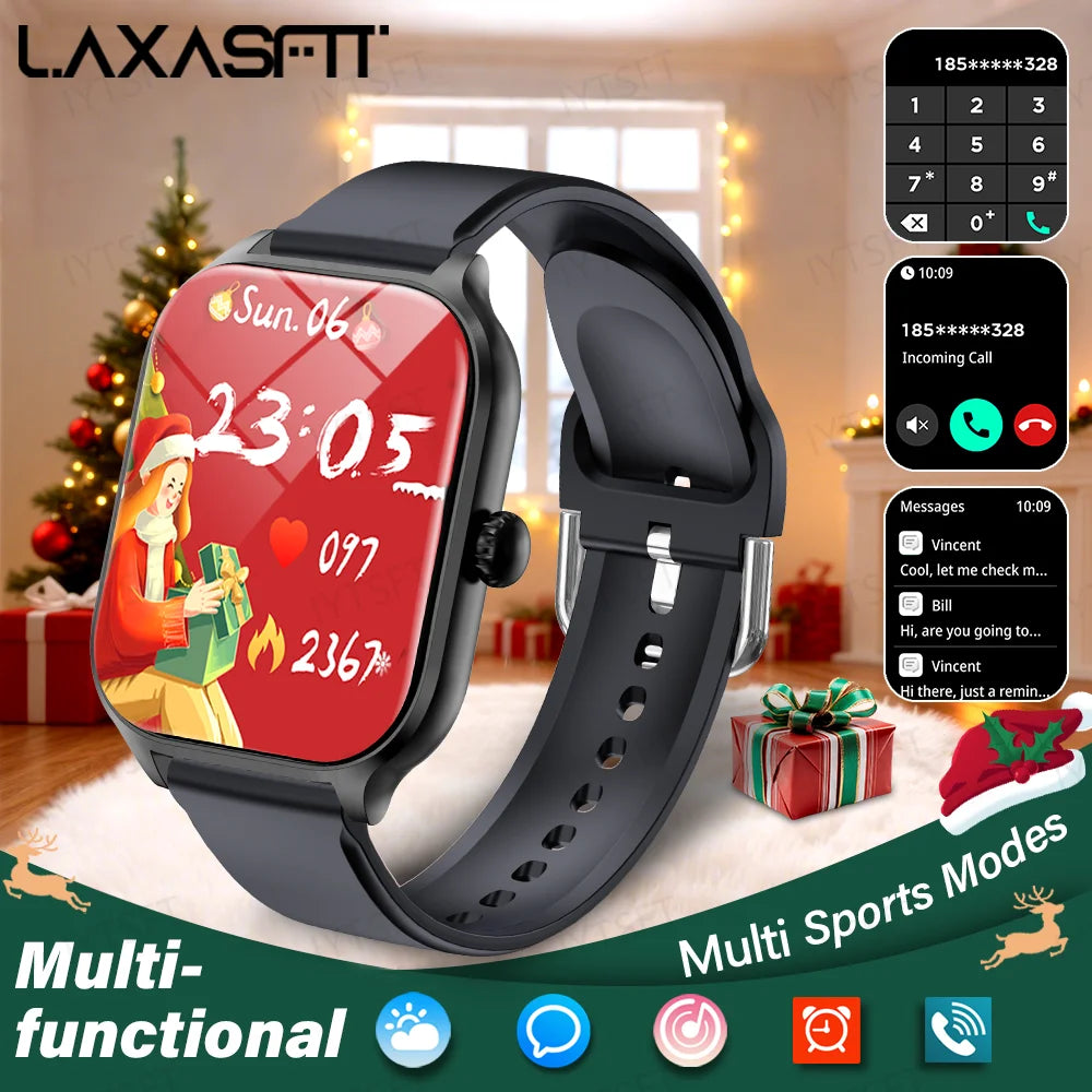 LAXASFIT 2025 New Smart Watch Bluetooth Talk 2.01 HD Touch Screen Multi Sport Function Smart Watch Men Women Christmas Day Gift