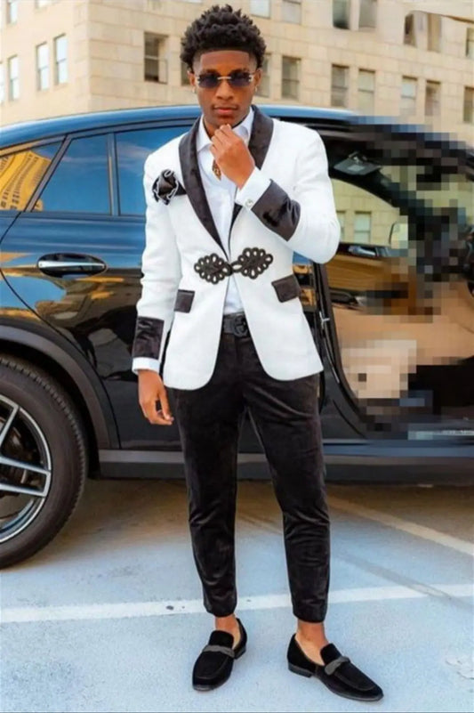 Groomsmen Suits: Suits for Men 2 Pieces Slim Fit Young Man Prom Party Suit