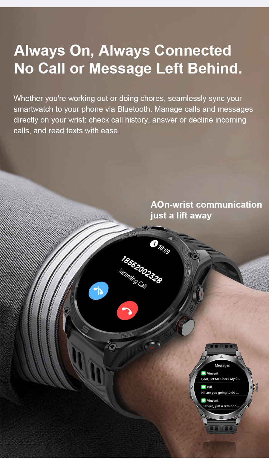T-REX3 ULTRA New GPS Smart Watches 1000Mah Battery Compass 10ATM Waterproof Tactics Sport Flashlight BT call Smart Bracelet Man