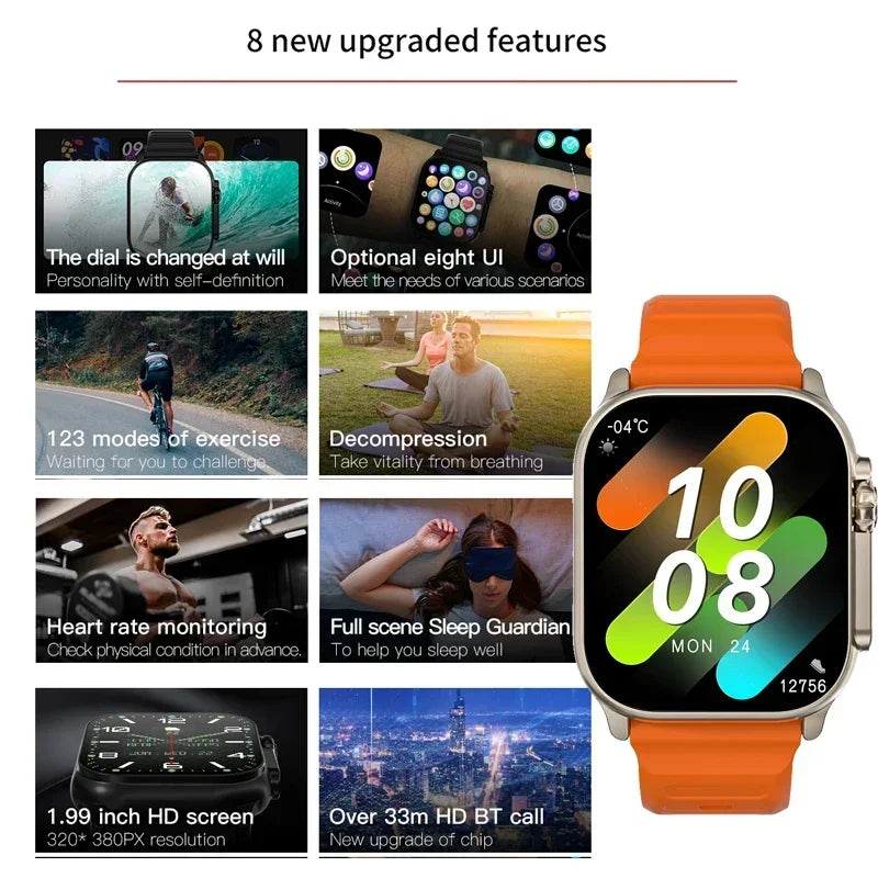 2026 Original T900 Ultra 2 Smart Watch 49mm Men Women Bluetooth Call Music Game Wireless Charging NFC Smartwatch For Android IOS